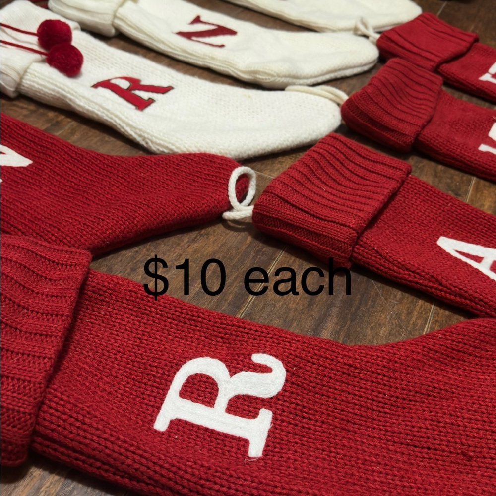 Red and White Knit Stockings